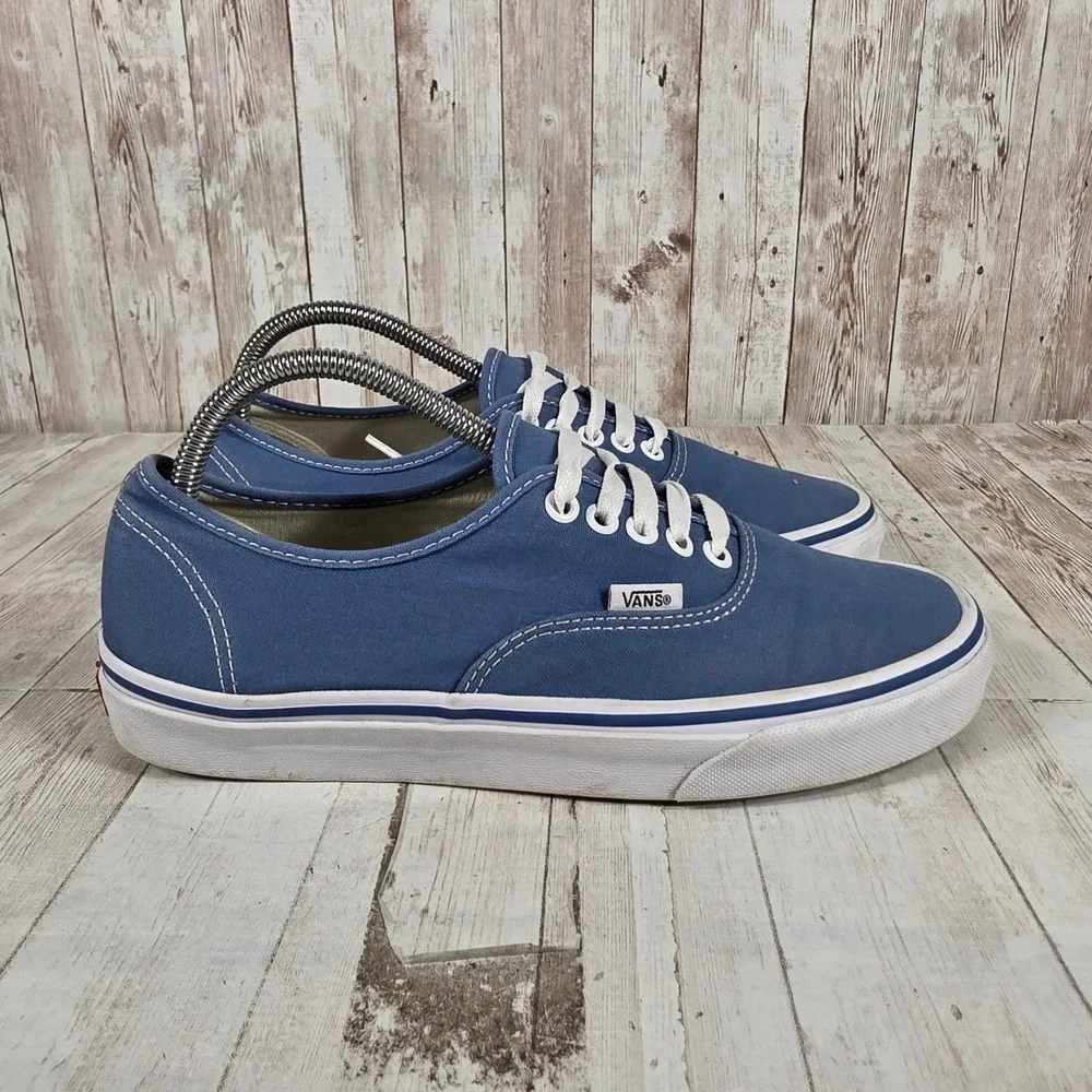 Vans‎ Authentic Blue Canvas Low Top Sneakers Womens 9.5 Mens 8 Skate Shoes